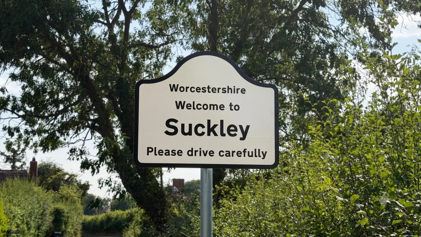 Welcome to Suckley road sign