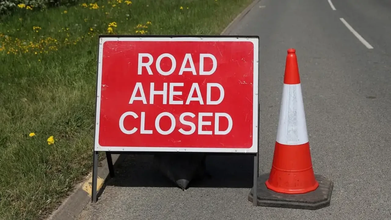 Road closed sign